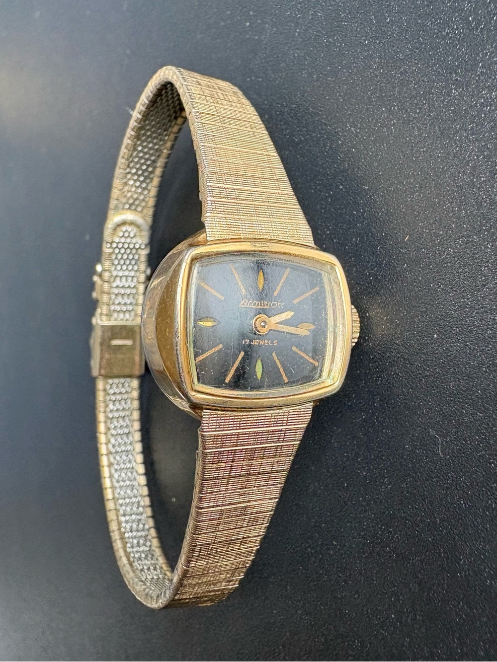 Armitron‎ Gold-Tone Vintage Women’s Watch with Black Dial